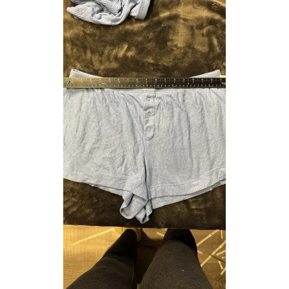 Auden Sleepwear Cozy Ribbed Shorts Blue ,Women’s Size Large New - Picture 5 of 8